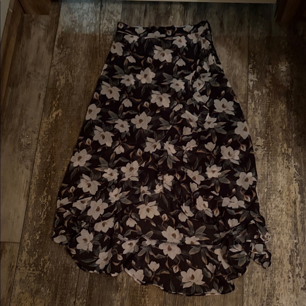 Floral Black and White Girl’s  Skirt